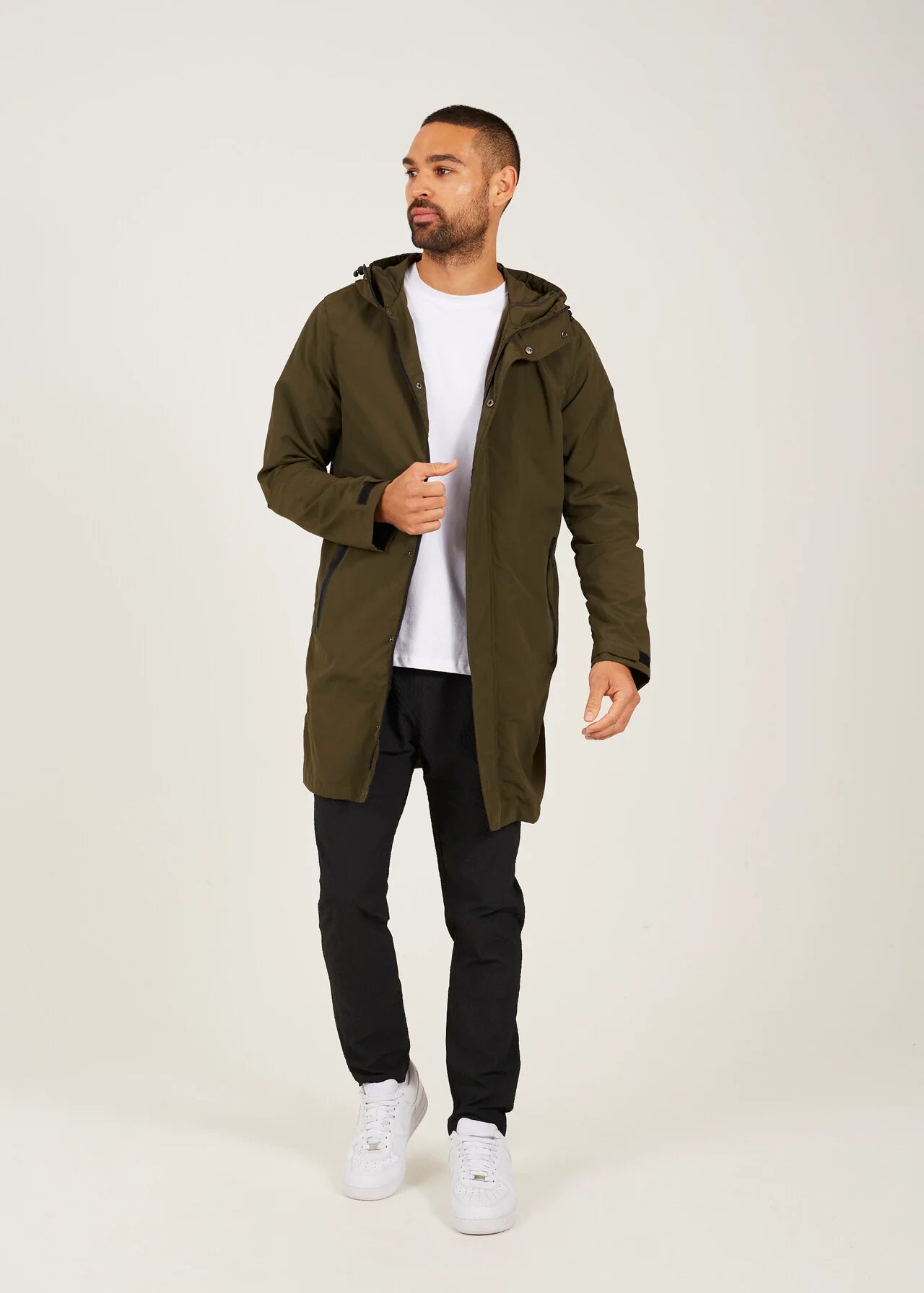 LIGHTWEIGHT HOODED ZIP THROUGH PARKA