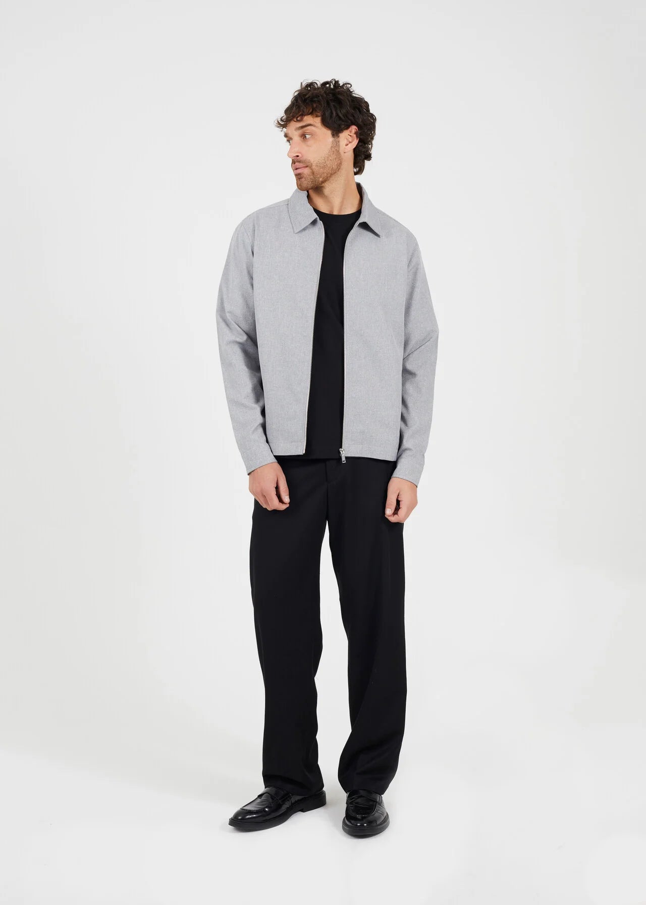 ZIP THROUGH COLLARED JACKET