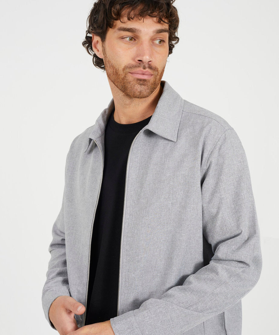 ZIP THROUGH COLLARED JACKET