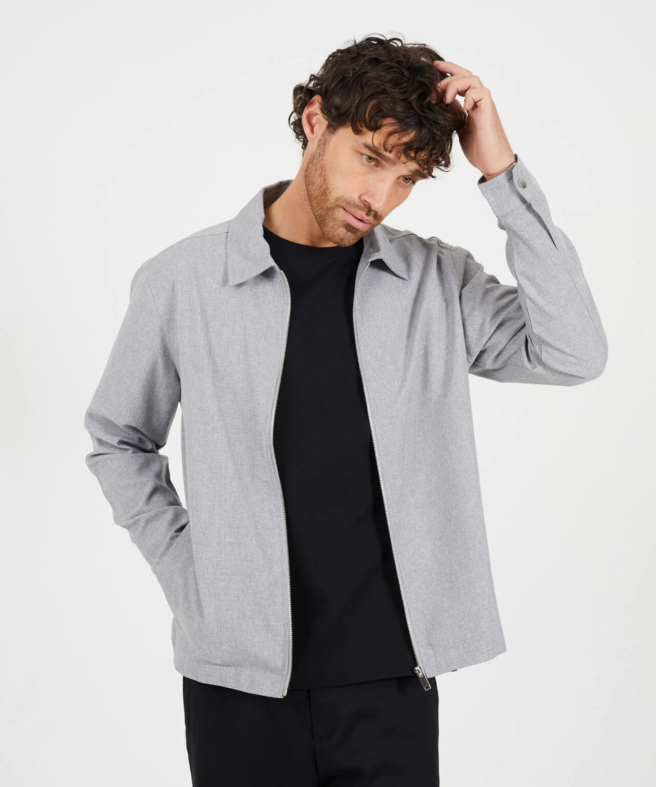 ZIP THROUGH COLLARED JACKET