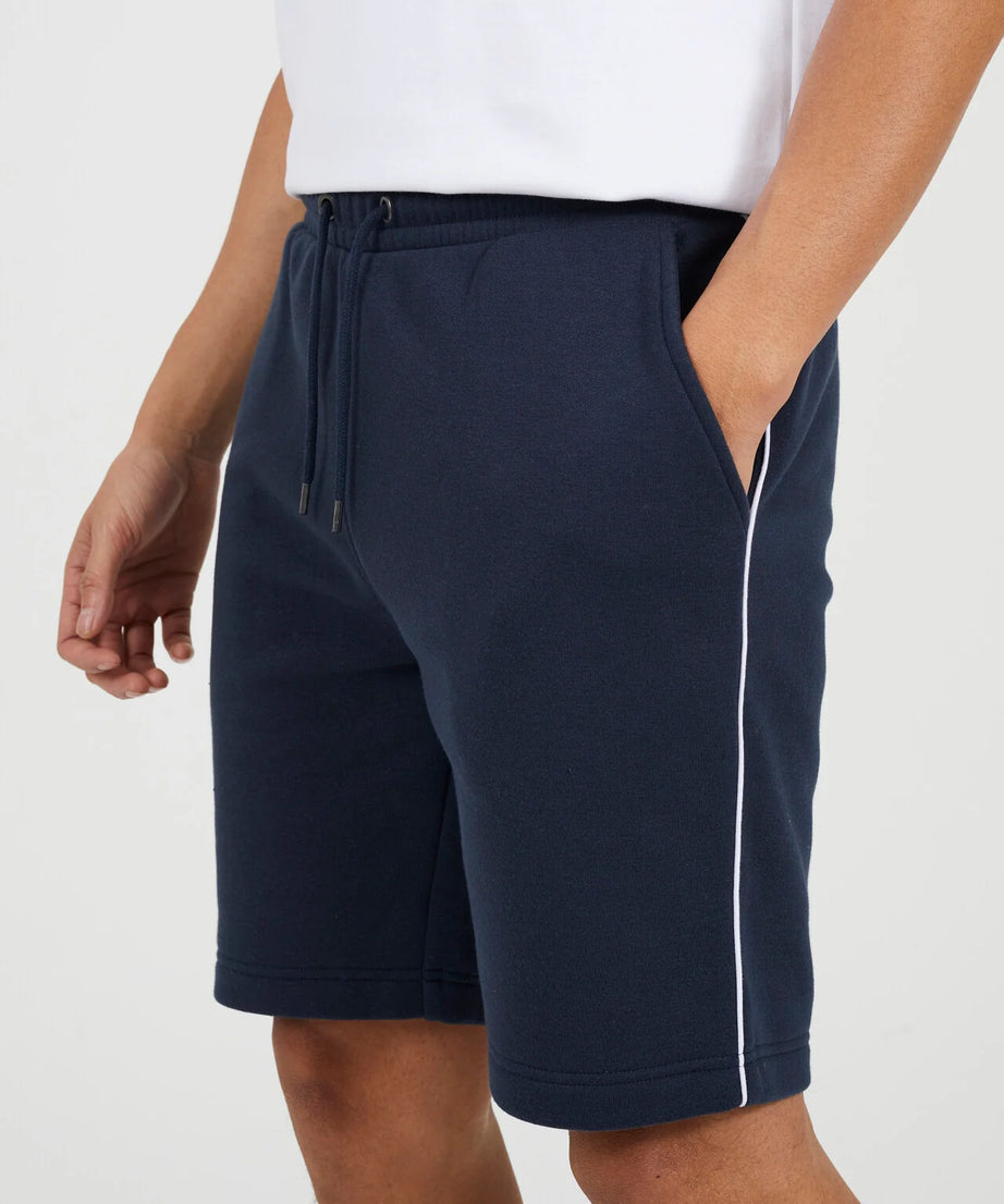 SIDE STRIPE JERSEY SHORTS, NAVY