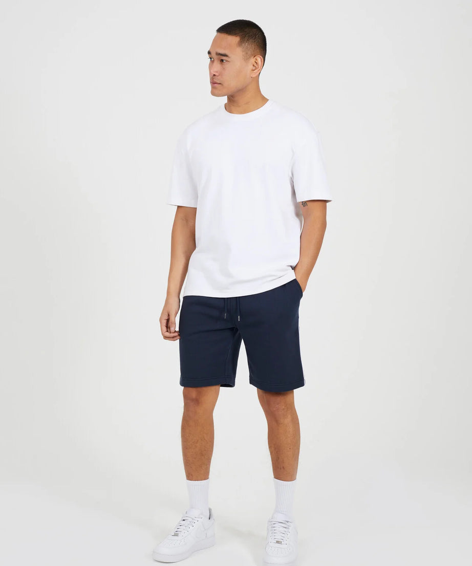 SIDE STRIPE JERSEY SHORTS, NAVY