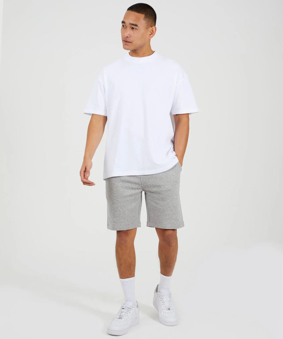 SIDE STRIPE JERSEY SHORTS, LIGHT GREY MARL