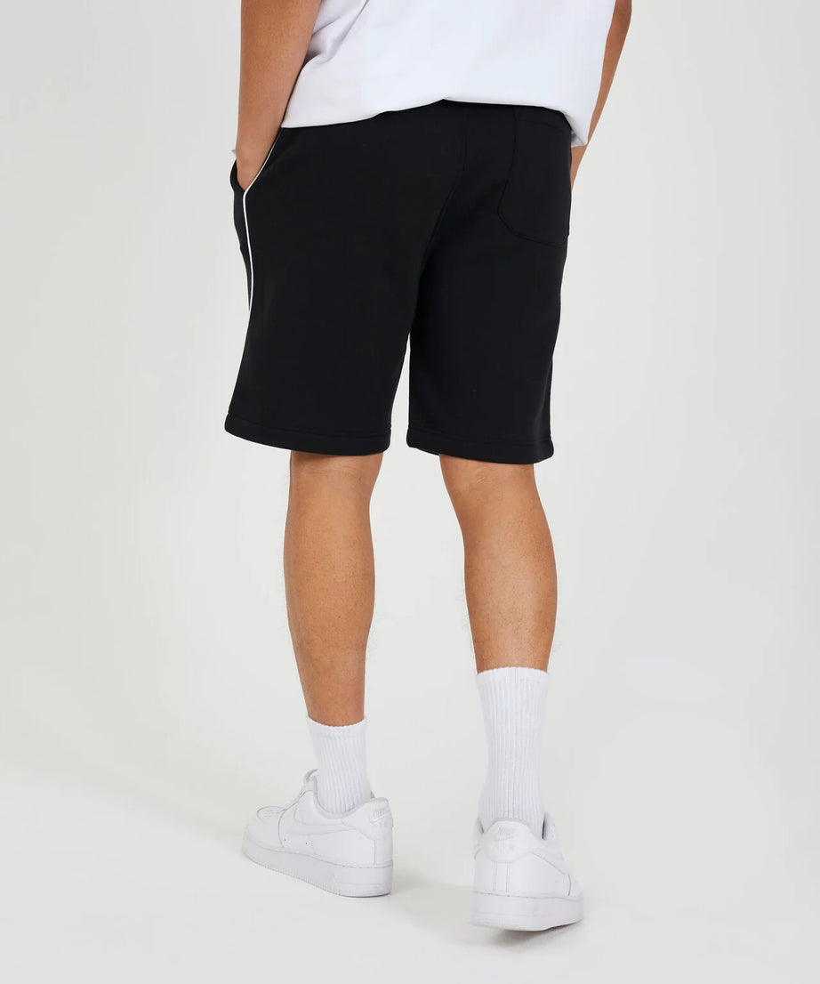 SIDE STRIPE JERSEY SHORTS, JET BLACK