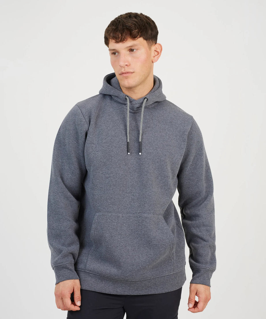 CROSS OVER NECK HOODY WITH CONTRAST DRAWSTRINGS