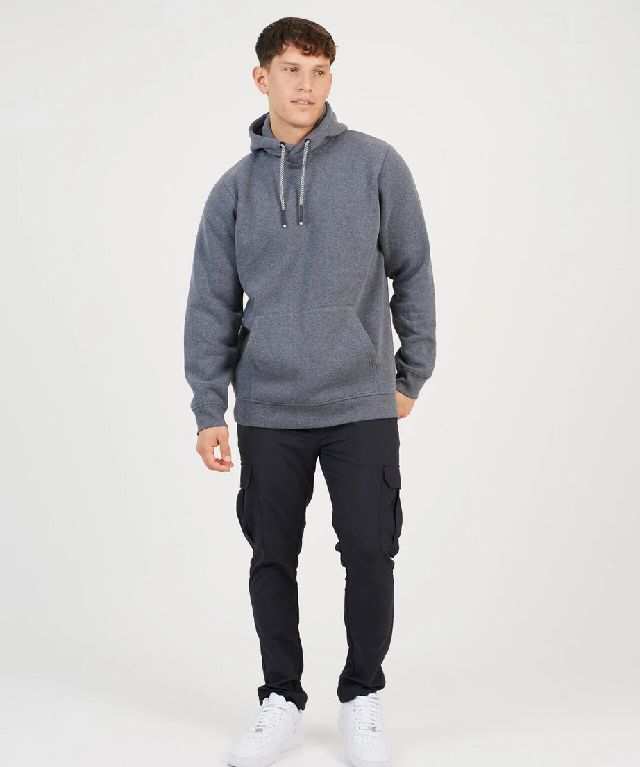 CROSS OVER NECK HOODY WITH CONTRAST DRAWSTRINGS