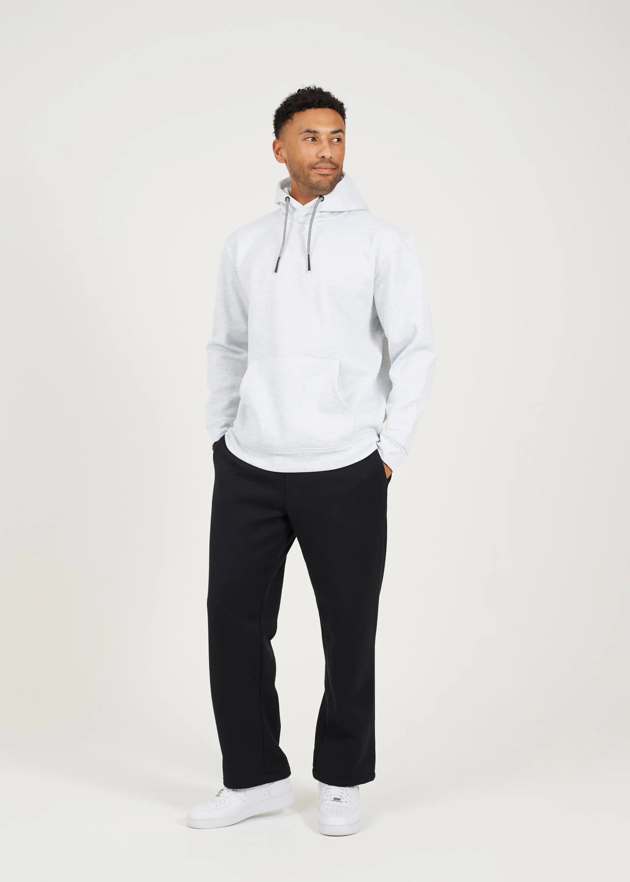 OVERSIZED HOODY, ECRU MARL