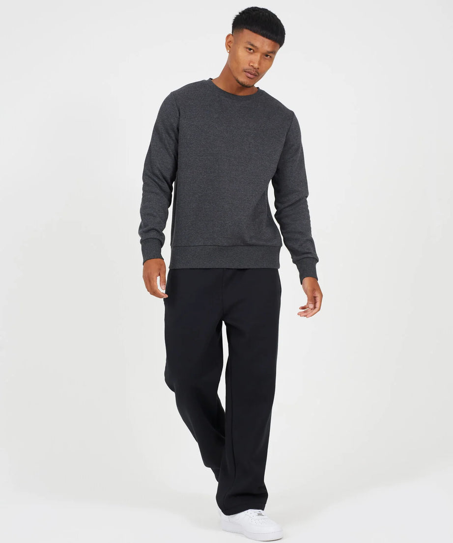 CHARCOAL CREW NECK JERSEY SWEATSHIRT