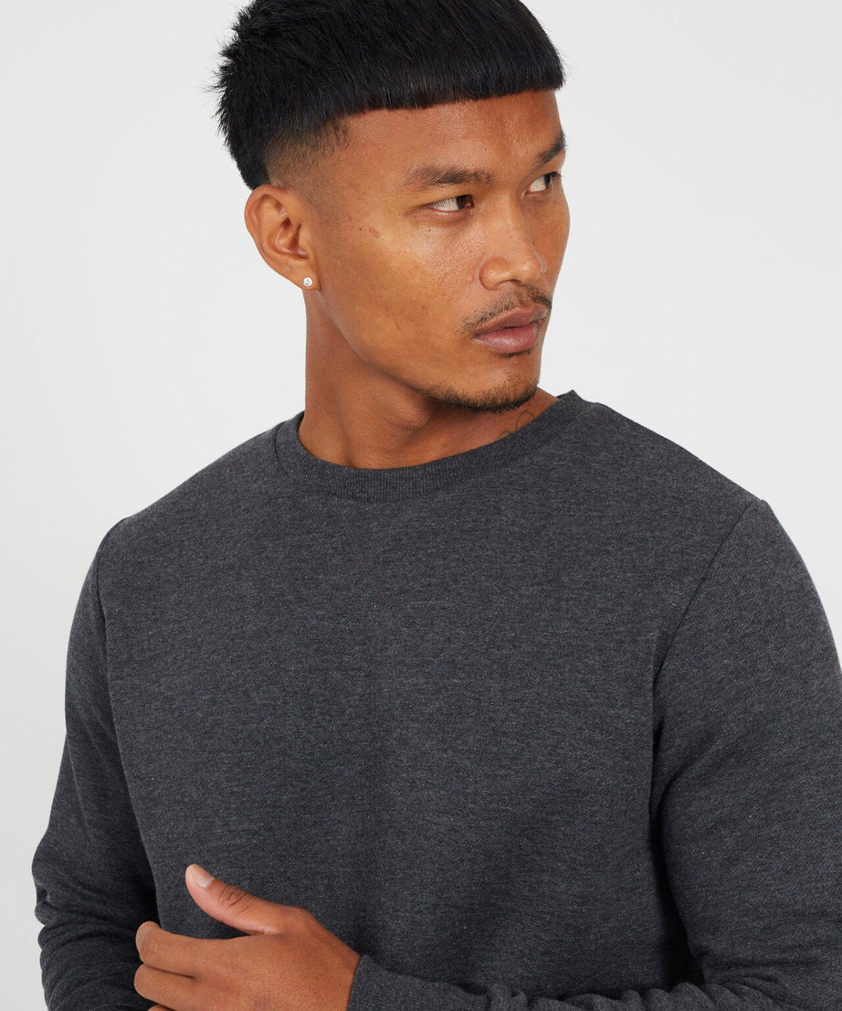 CHARCOAL CREW NECK JERSEY SWEATSHIRT