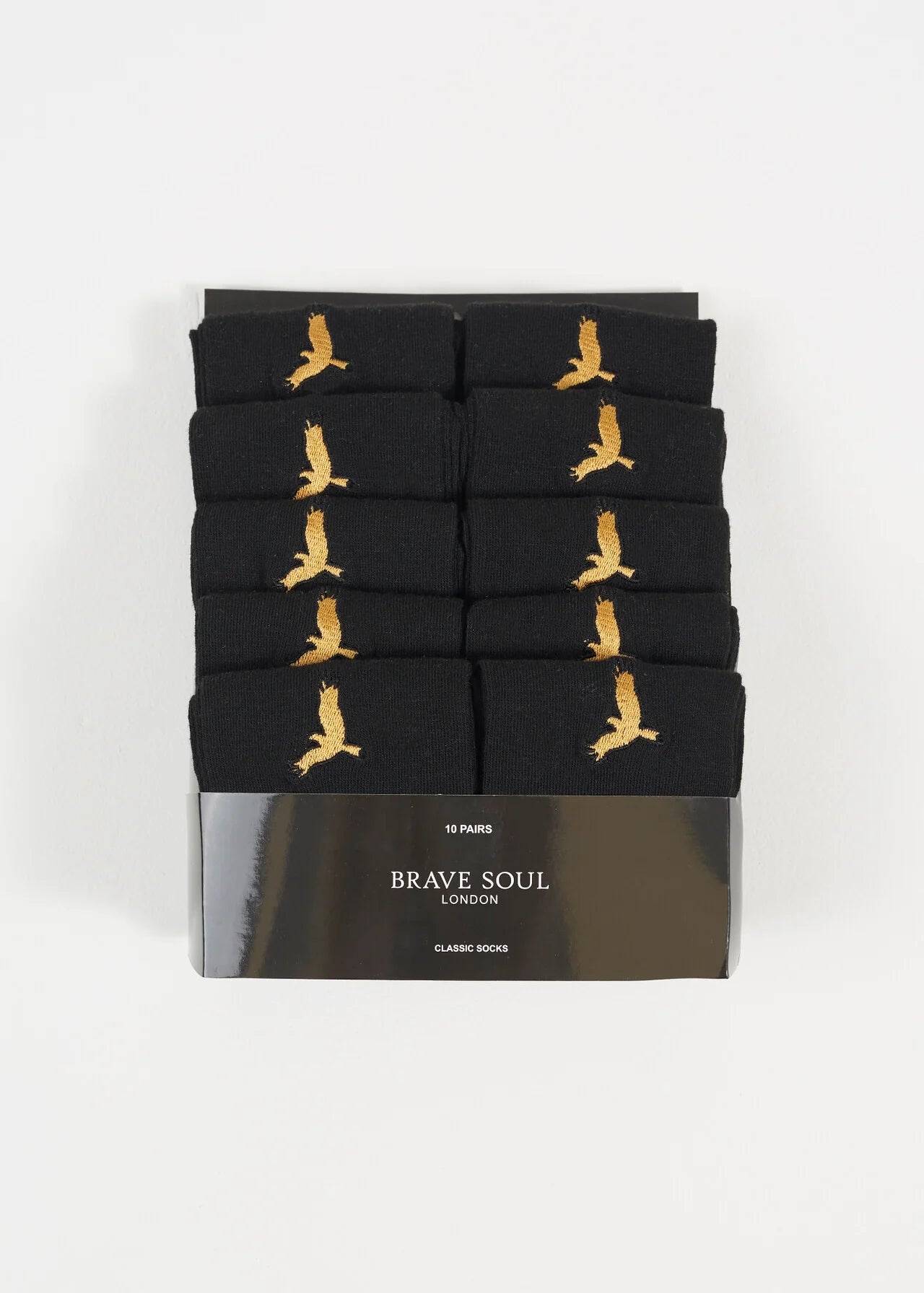 10 PACK MID LENGTH EMBROIDERY SOCKS