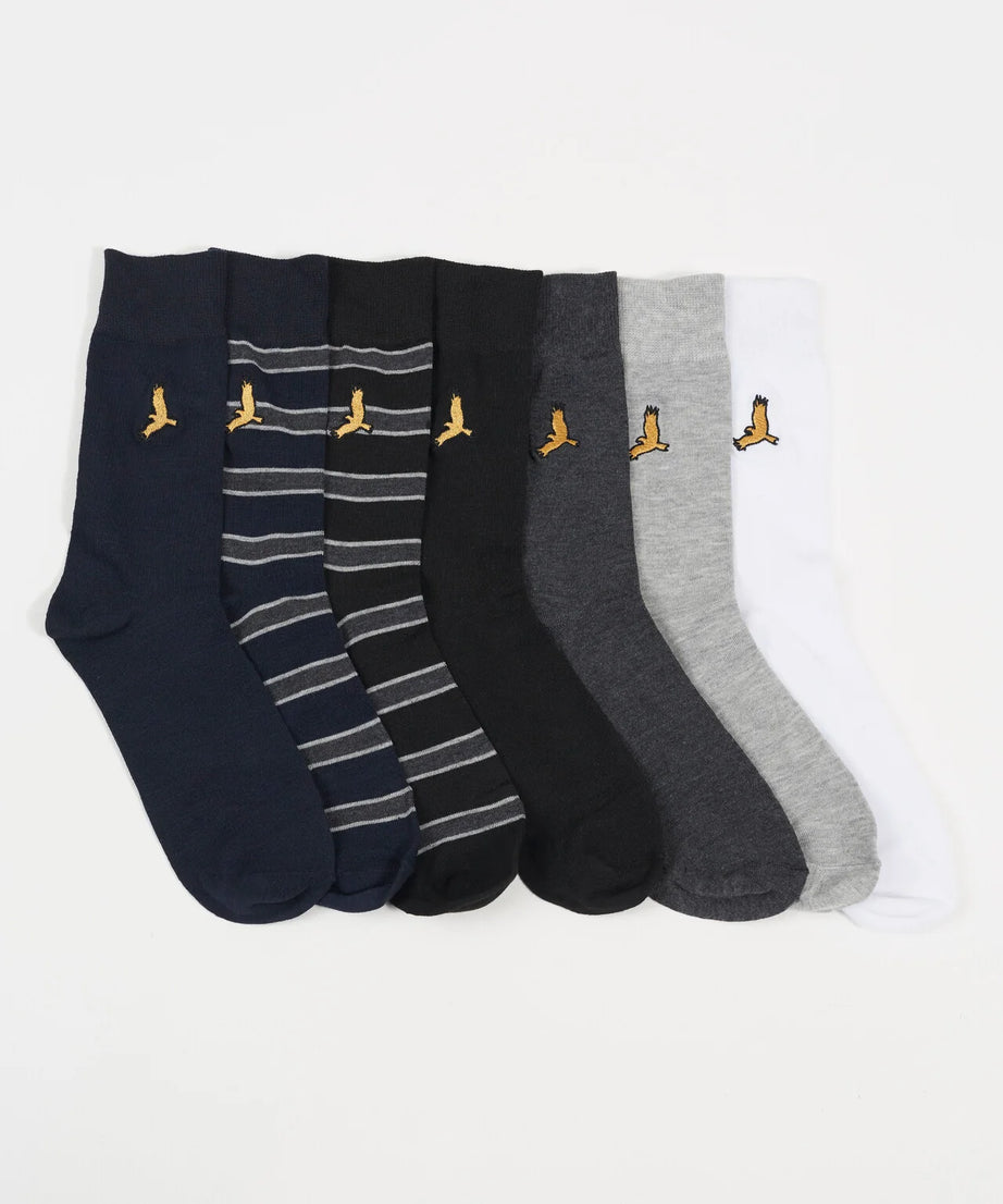 EMBROIDERED STRIPE MULTIPACK SOCKS