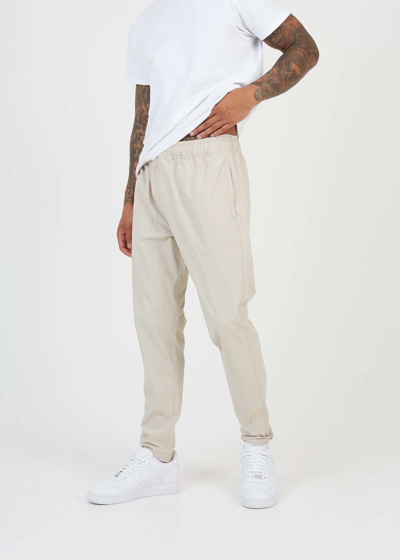RIPSTOP DESIGN TROUSERS, STONE