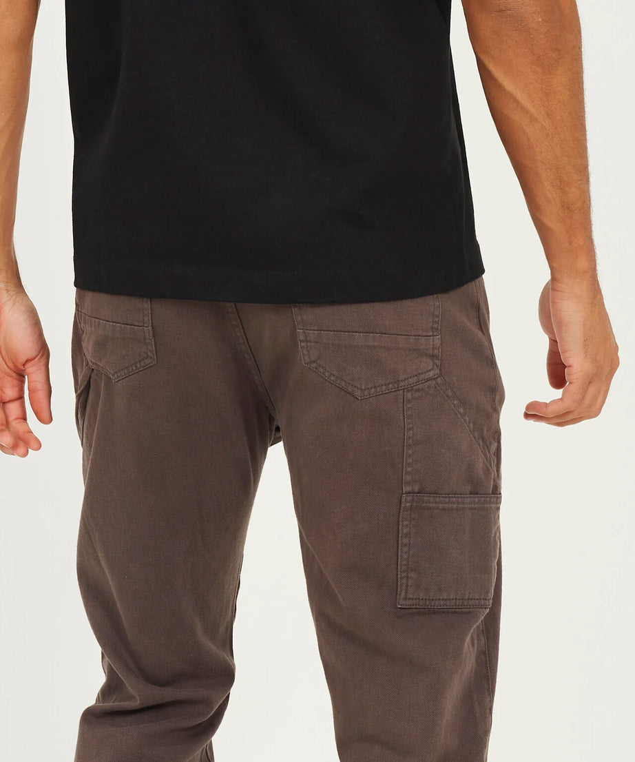 TWILL COTTON CARPENTER RAW HEM TROUSERS