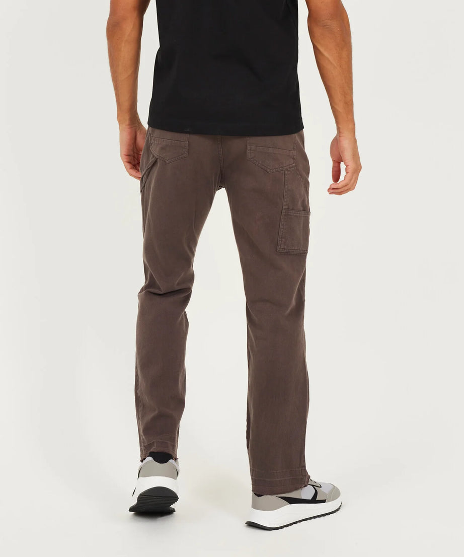 TWILL COTTON CARPENTER RAW HEM TROUSERS