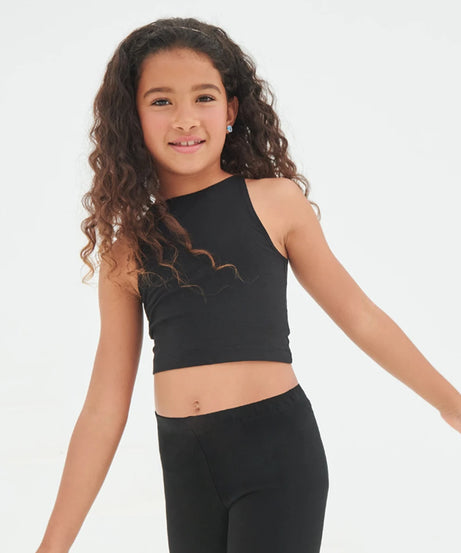 SF Clothing Kids Cropped Top – Soft Cotton Stretch | Racer Front & Back | Ages 5–12
