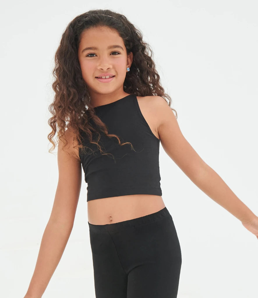 SF Clothing Kids Cropped Top – Soft Cotton Stretch | Racer Front & Back | Ages 5–12