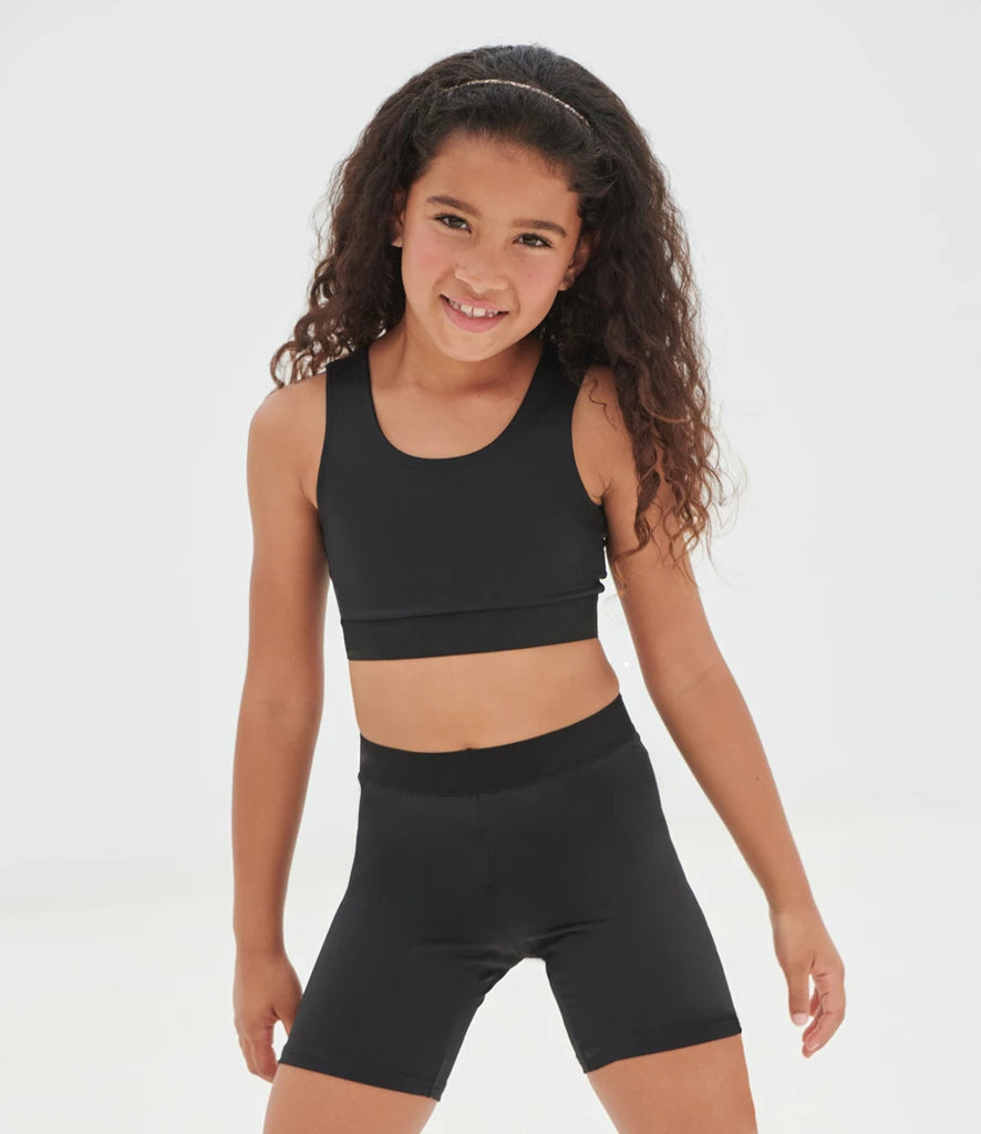 Kids Fashion Crop Top – Jacquard Band | Non-Transparent | Ages 5–12