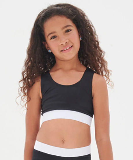 Kids Fashion Crop Top – Jacquard Band | Non-Transparent | Ages 5–12