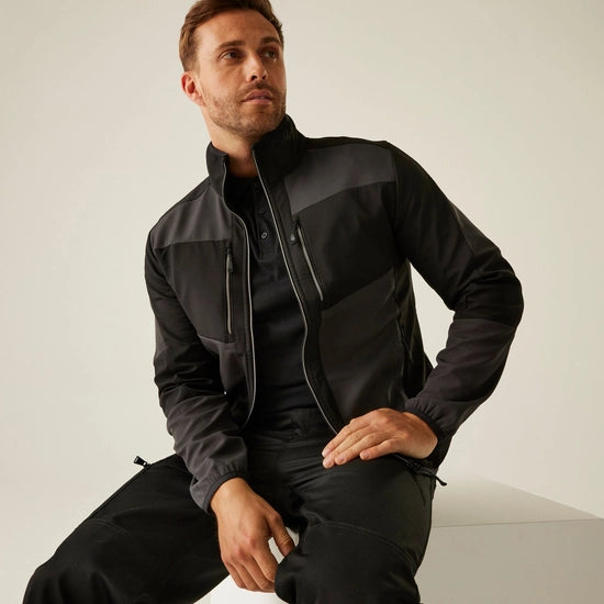 Men's E-Volve 2 Layer Softshell Jacket | Ash Black