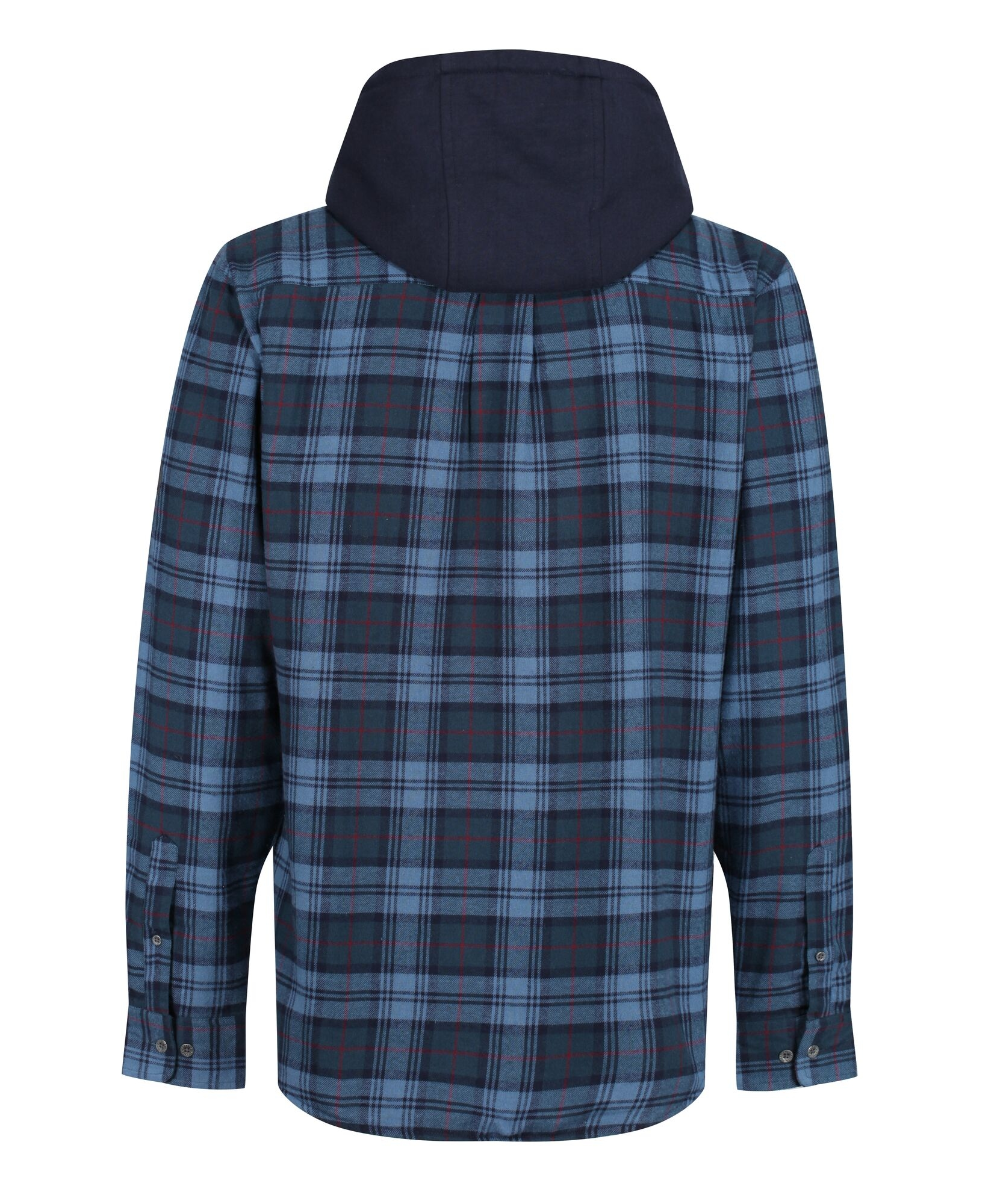 TRS205 Men’s Siege Hooded Shirt Jacket – Navy Check Cotton