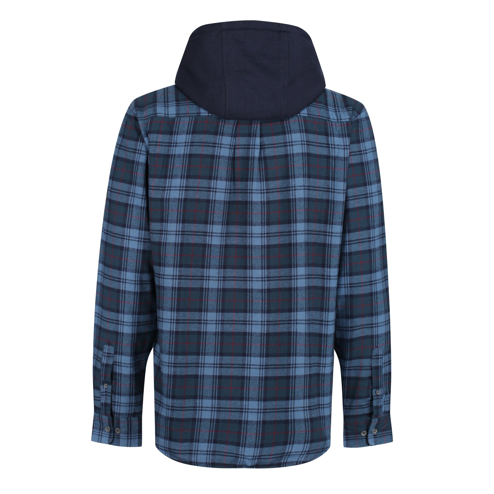 TRS205 Men’s Siege Hooded Shirt Jacket – Navy Check Cotton