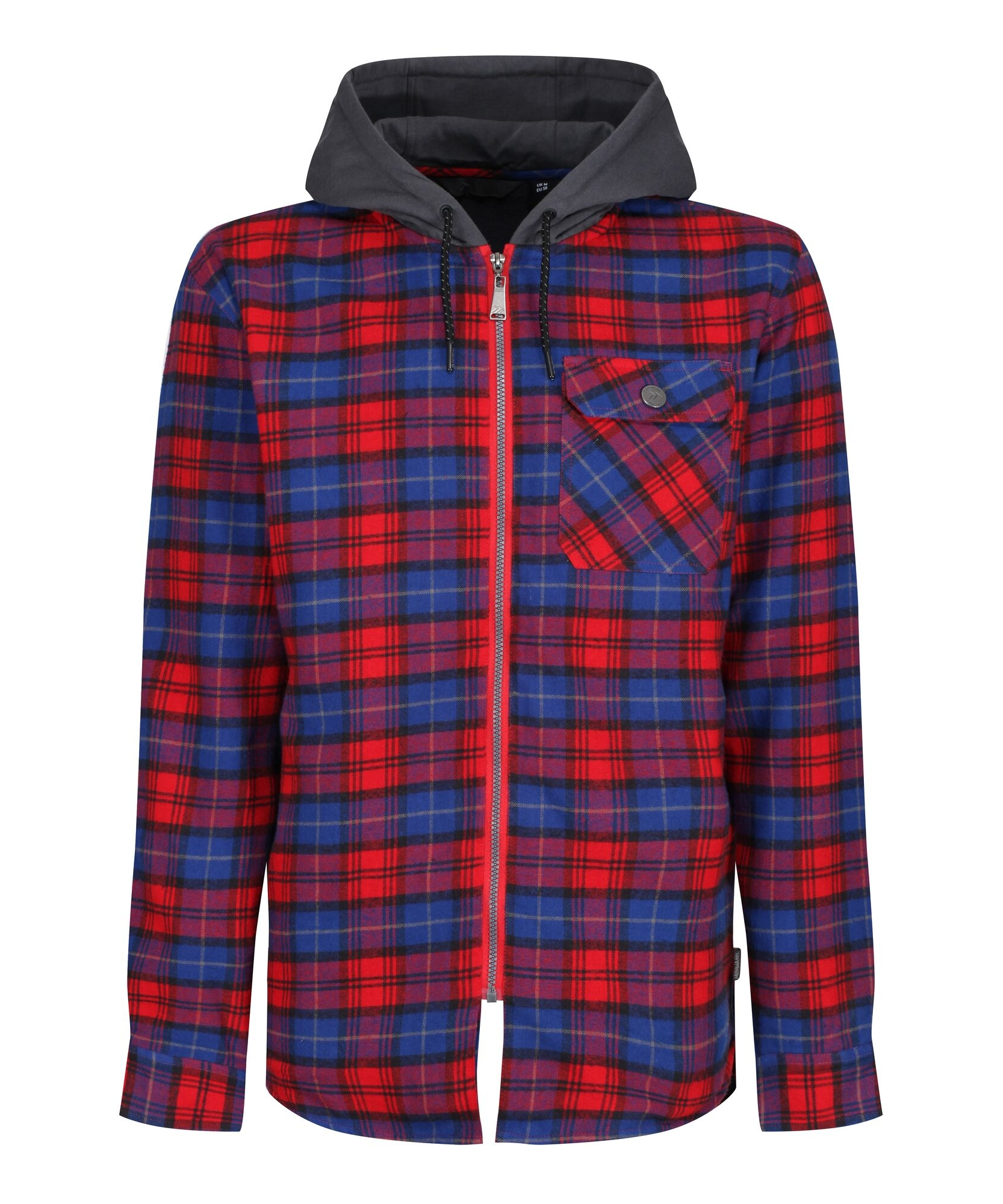 TRS205 Men’s Siege Hooded Shirt Jacket – Navy Check Cotton