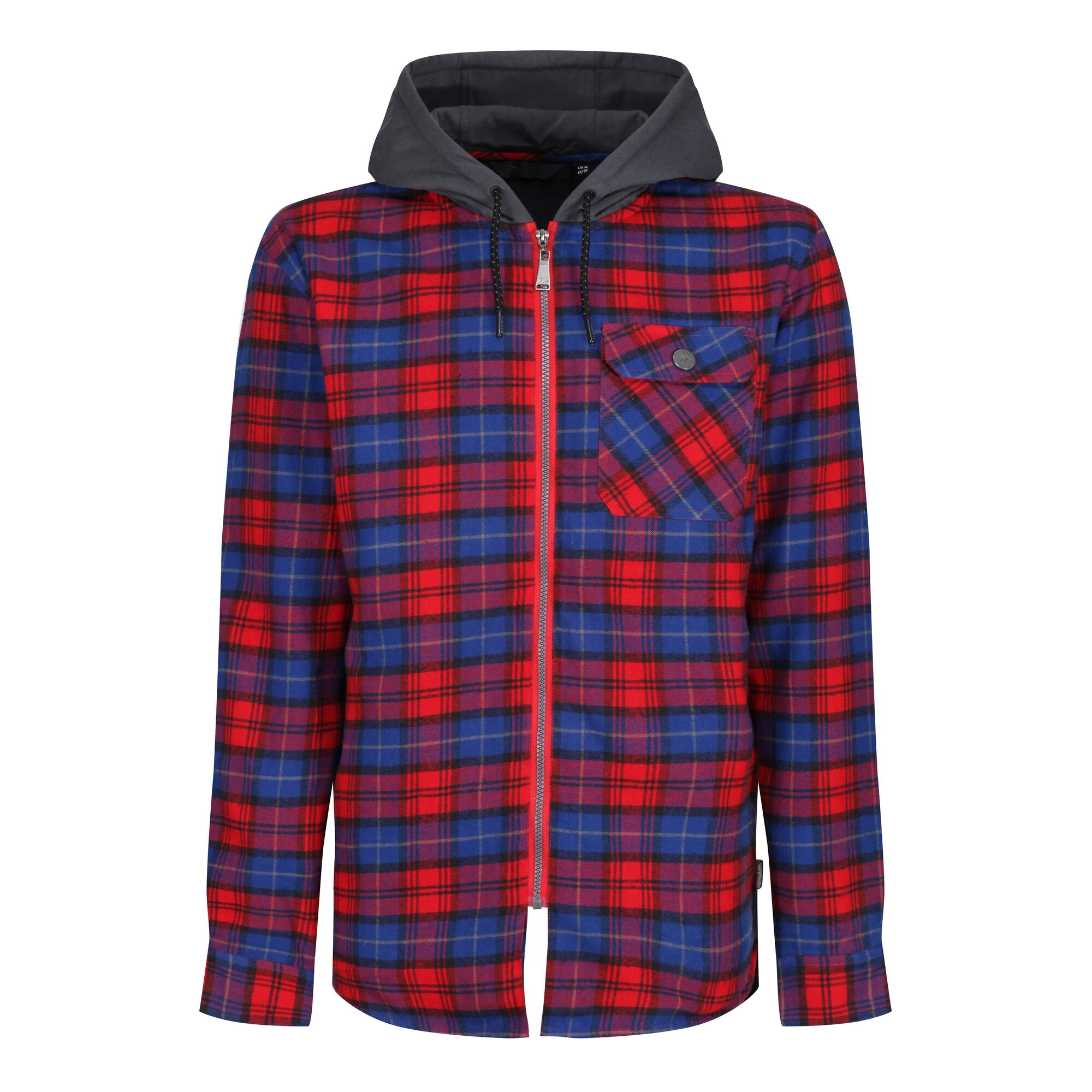 TRS205 Men’s Siege Hooded Shirt Jacket – Navy Check Cotton