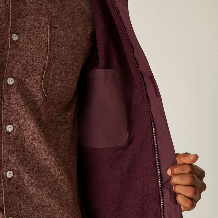 Men's Dover Fleece Lined Waterproof Insulated Bomber Jacket | Burgundy