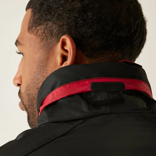 Men's Dover Fleece Lined Waterproof Insulated Bomber Jacket | Black Classic Red