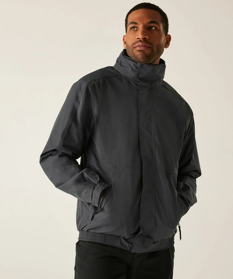 Men's Dover Fleece Lined Waterproof Insulated Bomber Jacket | Seal Grey Black
