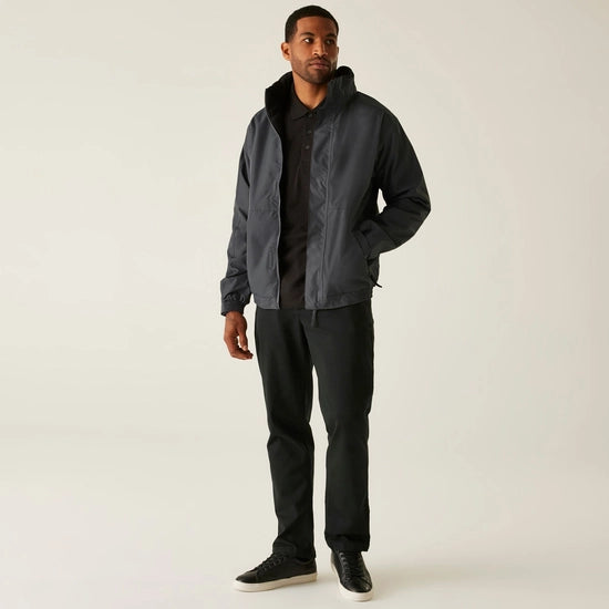Men's Dover Fleece Lined Waterproof Insulated Bomber Jacket | Seal Grey Black