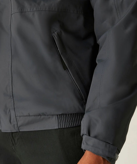 Men's Dover Fleece Lined Waterproof Insulated Bomber Jacket | Seal Grey Black