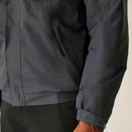 Men's Dover Fleece Lined Waterproof Insulated Bomber Jacket | Seal Grey Black