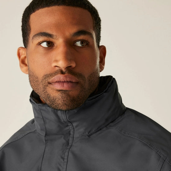 Men's Dover Fleece Lined Waterproof Insulated Bomber Jacket | Seal Grey Black