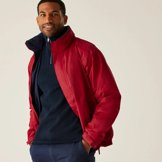 Men's Dover Fleece Lined Waterproof Insulated Bomber Jacket | Classic Red Navy
