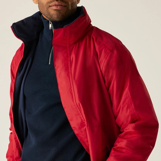 Men's Dover Fleece Lined Waterproof Insulated Bomber Jacket | Classic Red Navy