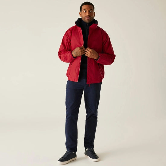 Men's Dover Fleece Lined Waterproof Insulated Bomber Jacket | Classic Red Navy
