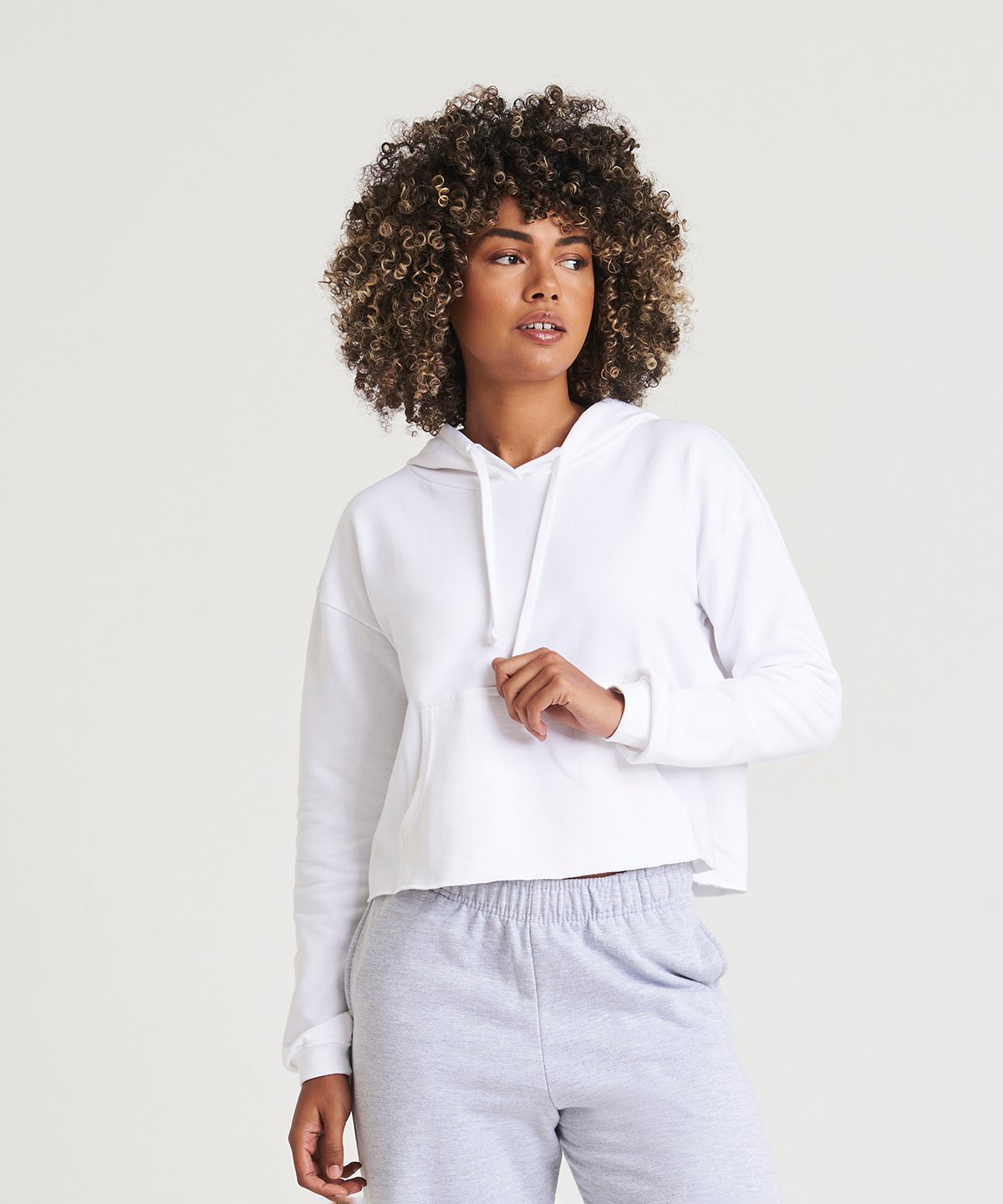JH016 Women’s Cropped Hoodie – Relaxed Fit, Soft Fleece