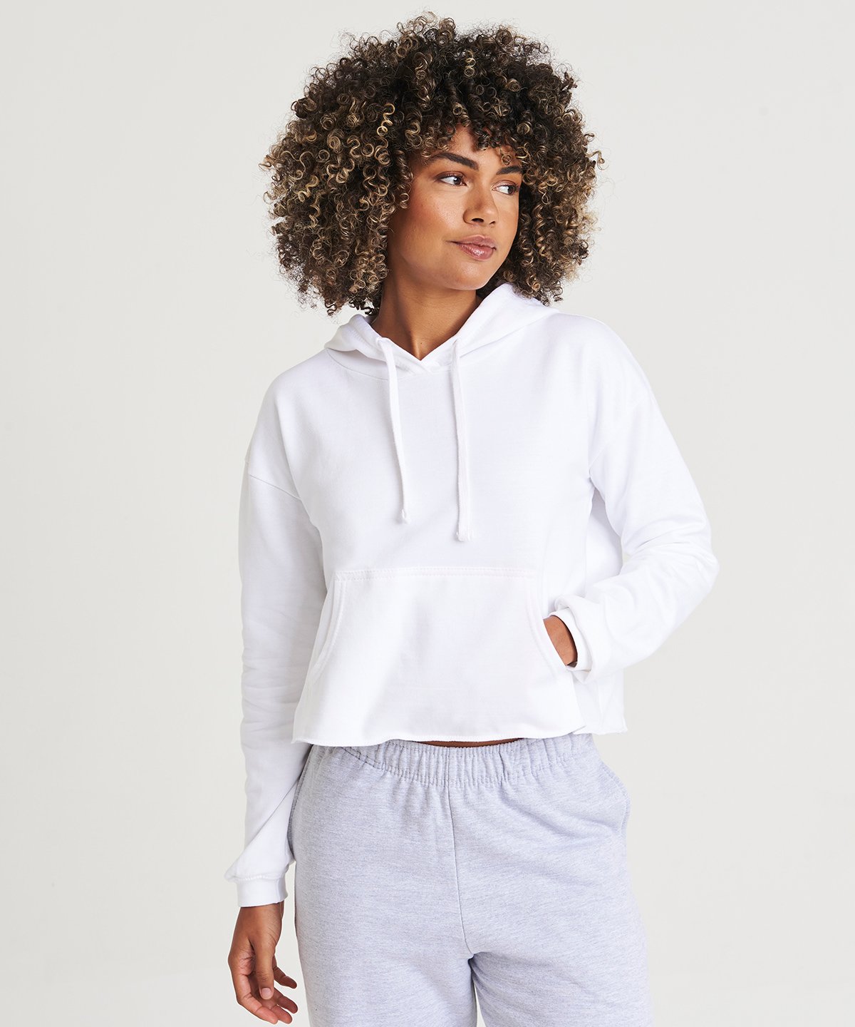 JH016 Women’s Cropped Hoodie – Relaxed Fit, Soft Fleece