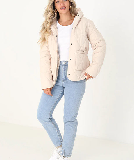 REVERSIBLE ONION QUILTED JACKET WITH BORG LINING