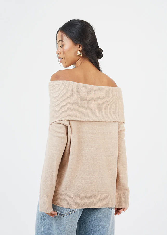 Brave Soul Bardot Jumper Women’s Off-Shoulder Knit