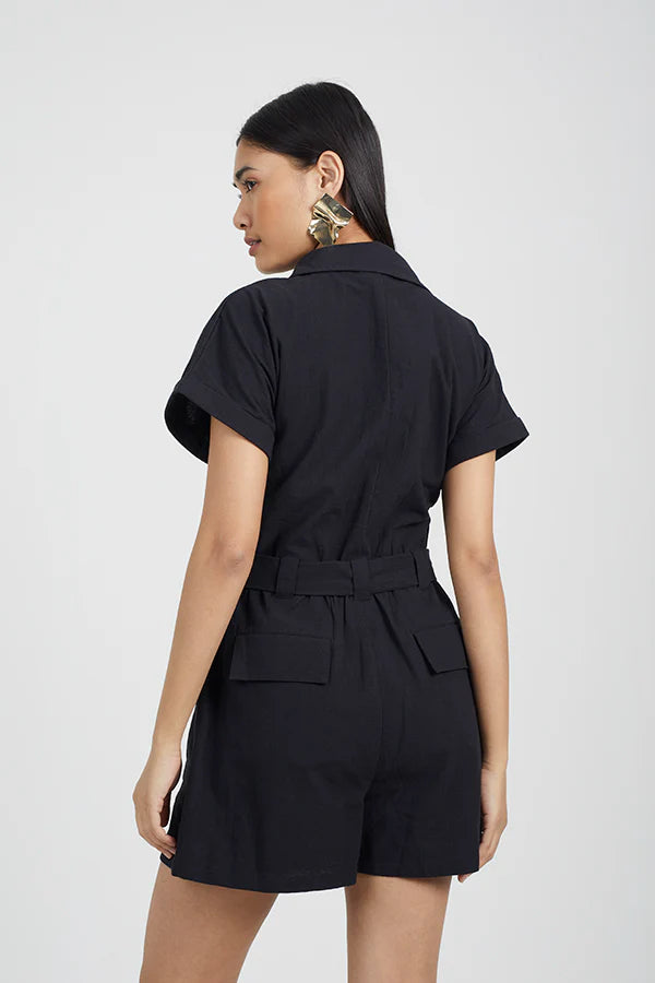 LINEN UTILITY PLAYSUIT