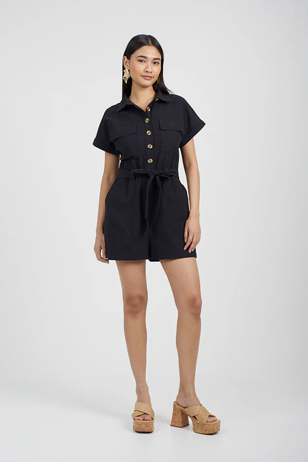 LINEN UTILITY PLAYSUIT