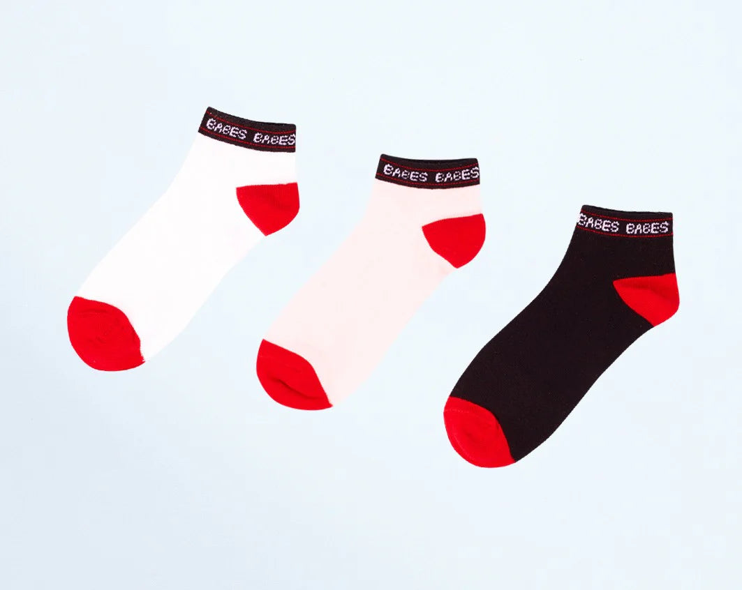 BABES SLOGAN THREE PACK OF TRAINER SOCKS